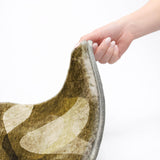 8' Coffee And Gold Abstract Shag Washable Round Rug With UV Protection - HomeRoots - Flyclothing LLC