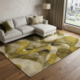 8' X 10' Coffee And Gold Abstract Shag Washable Area Rug With UV Protection - HomeRoots - Flyclothing LLC