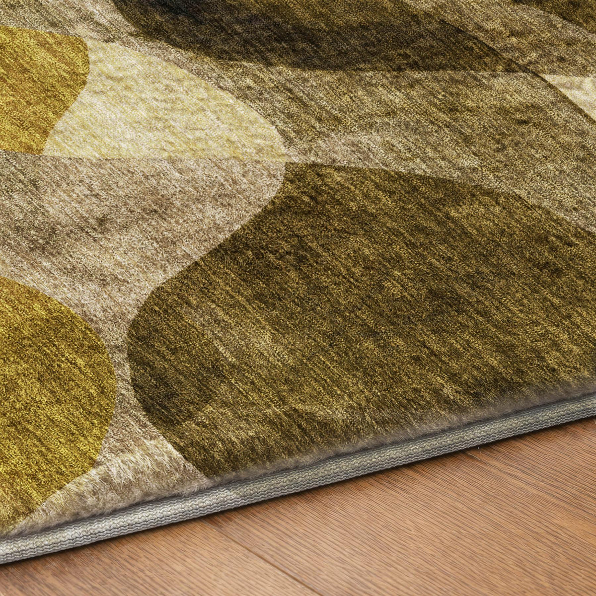 8' X 10' Coffee And Gold Abstract Shag Washable Area Rug With UV Protection - HomeRoots - Flyclothing LLC