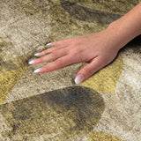 8' X 10' Coffee And Gold Abstract Shag Washable Area Rug With UV Protection - HomeRoots - Flyclothing LLC