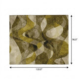 8' X 10' Coffee And Gold Abstract Shag Washable Area Rug With UV Protection - HomeRoots - Flyclothing LLC