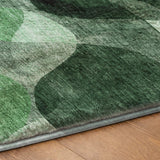 3' X 5' Fern Green And Ivory Abstract Shag Washable Area Rug With UV Protection - HomeRoots - Flyclothing LLC