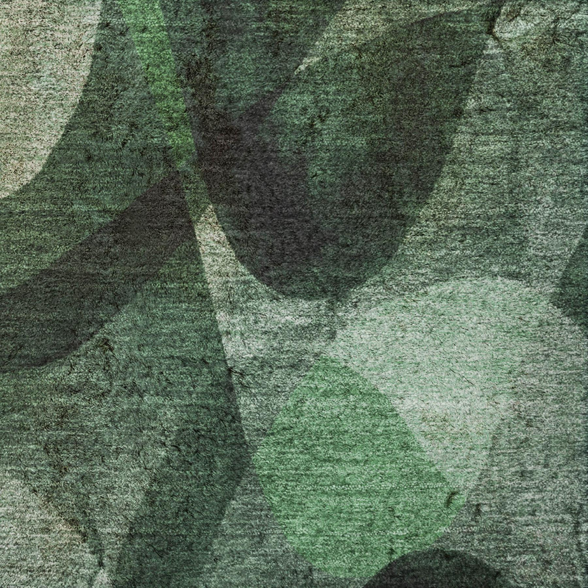 8' Fern Green And Ivory Abstract Shag Washable Round Rug With UV Protection - HomeRoots - Flyclothing LLC