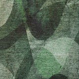 8' Fern Green And Ivory Abstract Shag Washable Round Rug With UV Protection - HomeRoots - Flyclothing LLC