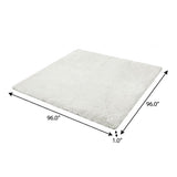8' Fern Green And Ivory Abstract Shag Washable Round Rug With UV Protection - HomeRoots - Flyclothing LLC