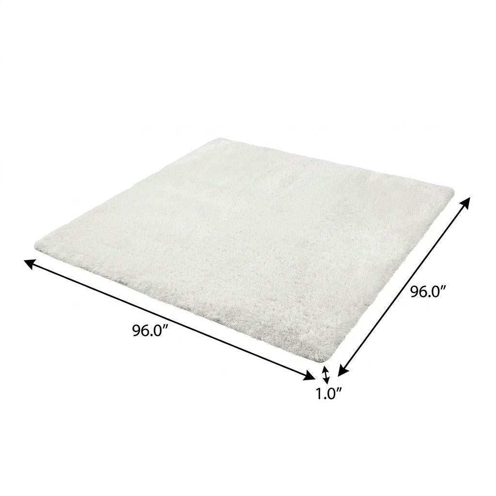 8' Fern Green And Ivory Abstract Shag Washable Round Rug With UV Protection - HomeRoots - Flyclothing LLC