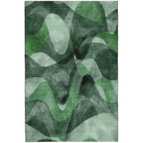 9' X 12' Fern Green And Ivory Abstract Shag Washable Area Rug With UV Protection - HomeRoots - Flyclothing LLC