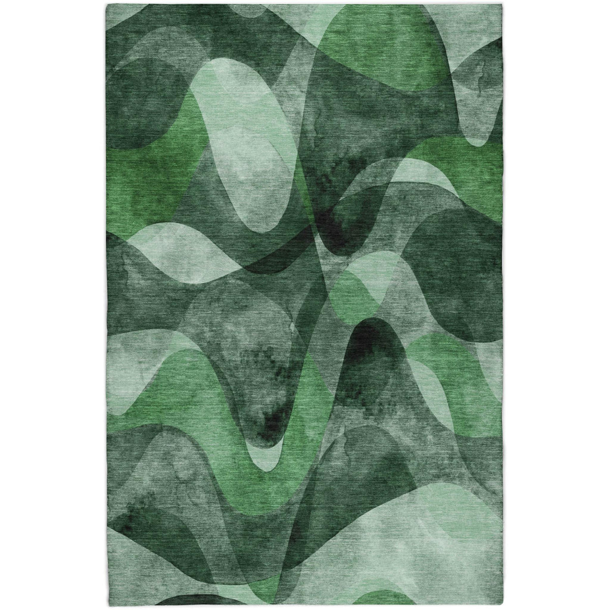 9' X 12' Fern Green And Ivory Abstract Shag Washable Area Rug With UV Protection - HomeRoots - Flyclothing LLC