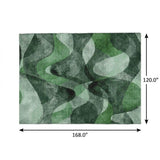 10' X 14' Fern Green And Ivory Abstract Shag Washable Area Rug With UV Protection - HomeRoots - Flyclothing LLC