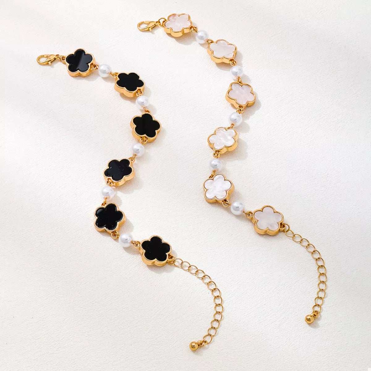 18k Gold-Plated Alloy Flower Bracelet - Trendsi - Flyclothing LLC