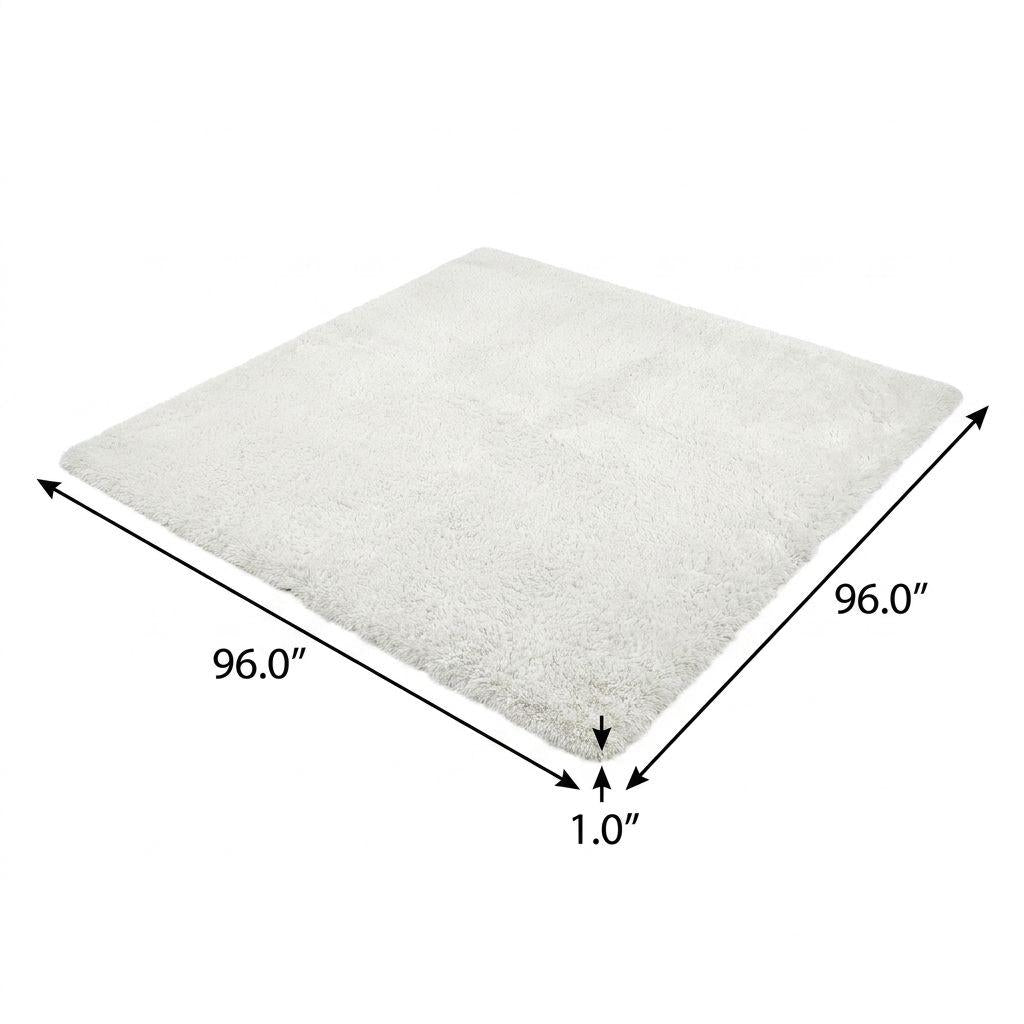 8' Olive Green And Fern Green Abstract Shag Washable Round Rug With UV Protection - HomeRoots - Flyclothing LLC