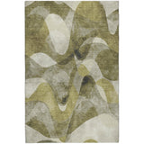 9' X 12' Olive Green And Fern Green Abstract Shag Washable Area Rug With UV Protection - HomeRoots - Flyclothing LLC
