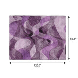 8' X 10' Purple And Ivory Abstract Shag Washable Area Rug With UV Protection - HomeRoots - Flyclothing LLC