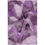 9' X 12' Purple And Ivory Abstract Shag Washable Area Rug With UV Protection - HomeRoots - Flyclothing LLC