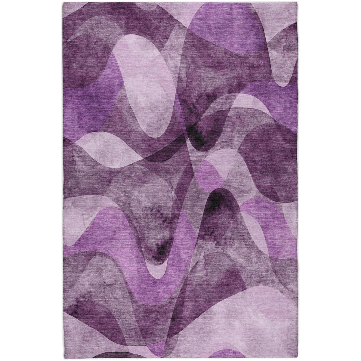 9' X 12' Purple And Ivory Abstract Shag Washable Area Rug With UV Protection - HomeRoots - Flyclothing LLC