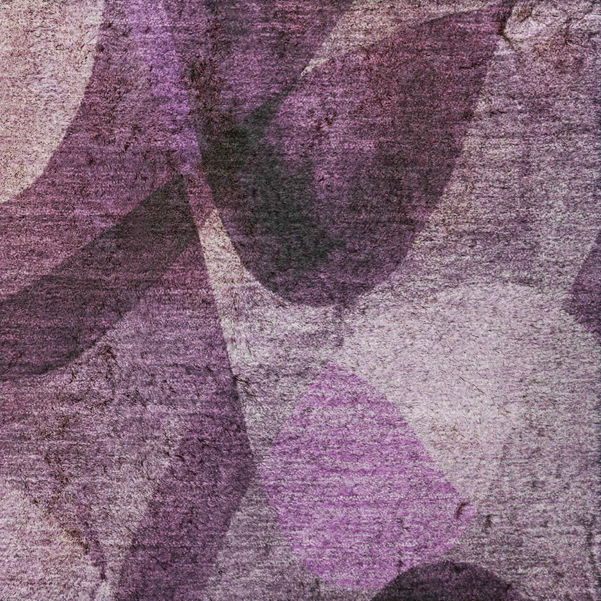 9' X 12' Purple And Ivory Abstract Shag Washable Area Rug With UV Protection - HomeRoots - Flyclothing LLC