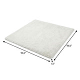 8' Teal And Ivory Abstract Shag Washable Round Rug With UV Protection - HomeRoots - Flyclothing LLC