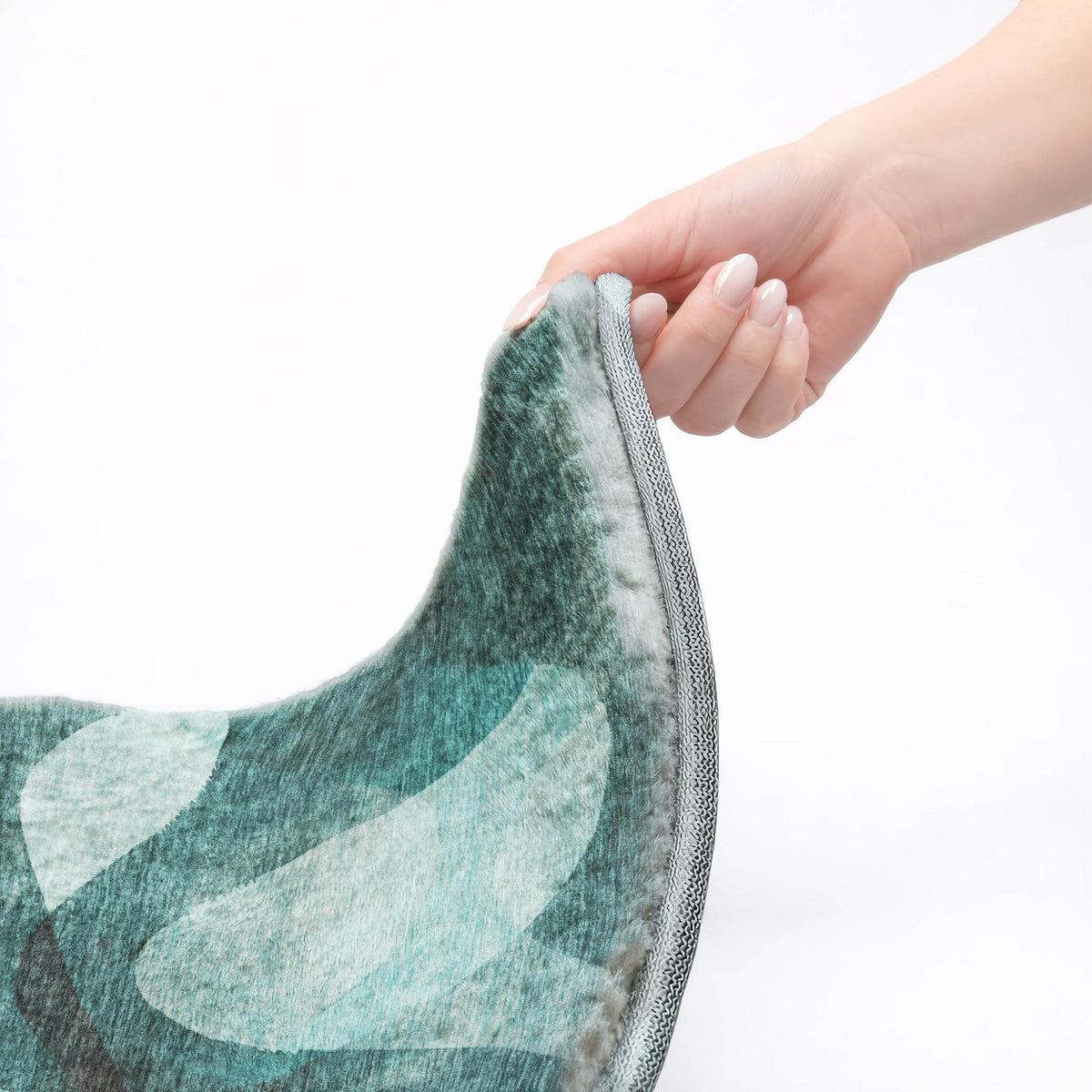 8' X 10' Teal And Ivory Abstract Shag Washable Area Rug With UV Protection - HomeRoots - Flyclothing LLC