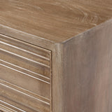 24" Light Brown Solid Wood Distressed Two Drawer Nightstand - HomeRoots - Flyclothing LLC