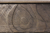 24" Ash Gray Solid Wood Distressed Carved Abstract One Drawer Nightstand - HomeRoots - Flyclothing LLC