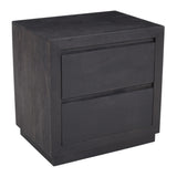 24" Brown Solid Wood Distressed Two Drawer Nightstand - HomeRoots - Flyclothing LLC