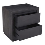 24" Brown Solid Wood Distressed Two Drawer Nightstand - HomeRoots - Flyclothing LLC