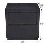 24" Brown Solid Wood Distressed Two Drawer Nightstand - HomeRoots - Flyclothing LLC