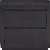 24" Brown Solid Wood Distressed Two Drawer Nightstand - HomeRoots - Flyclothing LLC