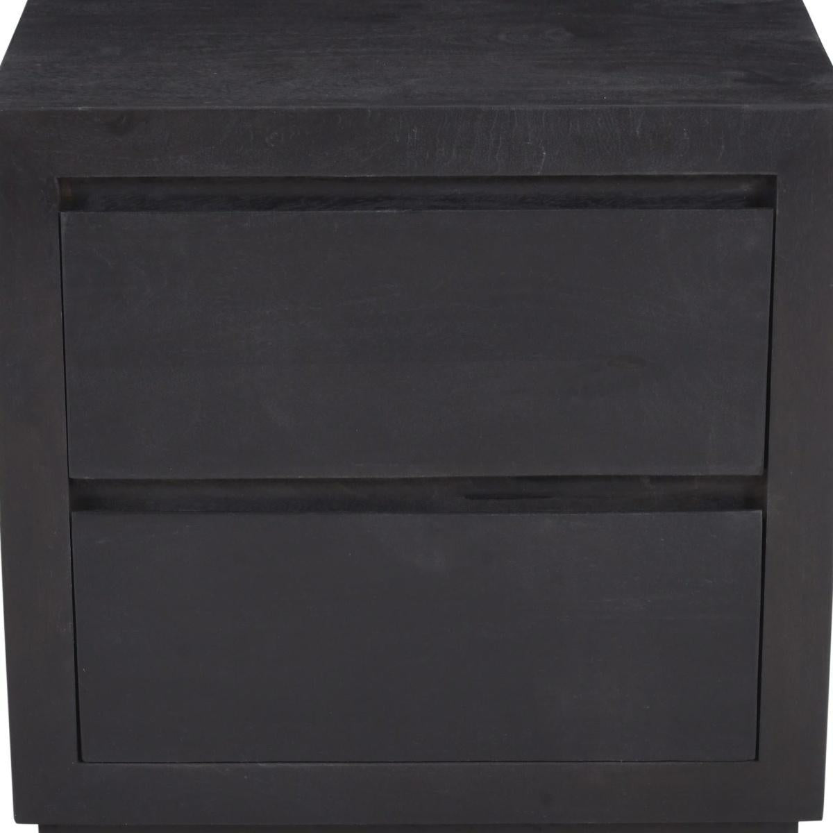 24" Brown Solid Wood Distressed Two Drawer Nightstand - HomeRoots - Flyclothing LLC