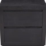 24" Brown Solid Wood Distressed Two Drawer Nightstand - HomeRoots - Flyclothing LLC