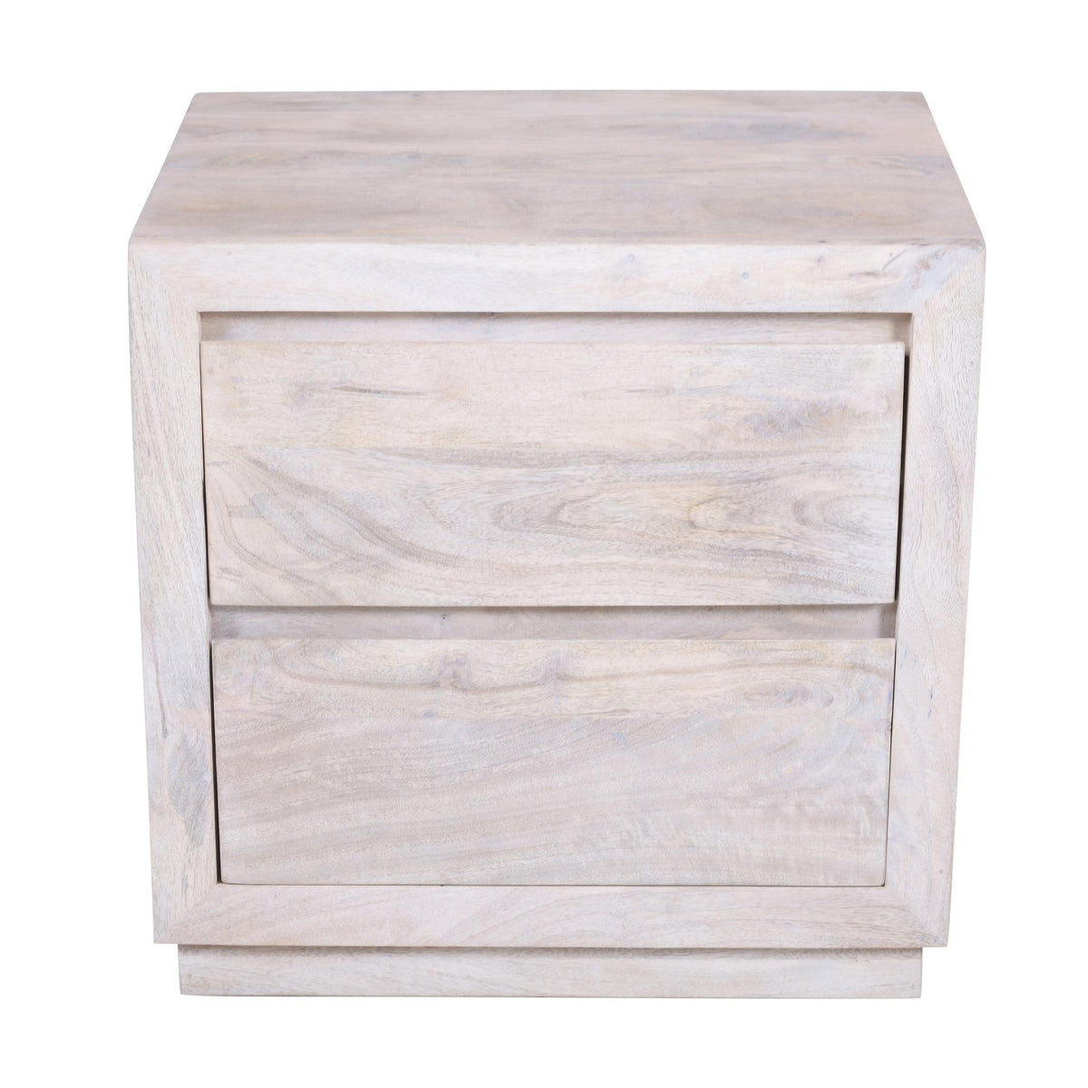 24" Ivory Solid Wood Distressed Two Drawer Nightstand - HomeRoots - Flyclothing LLC