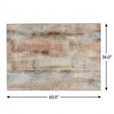 3' X 5' Beige And Taupe Abstract Shag Washable Area Rug With UV Protection - HomeRoots - Flyclothing LLC