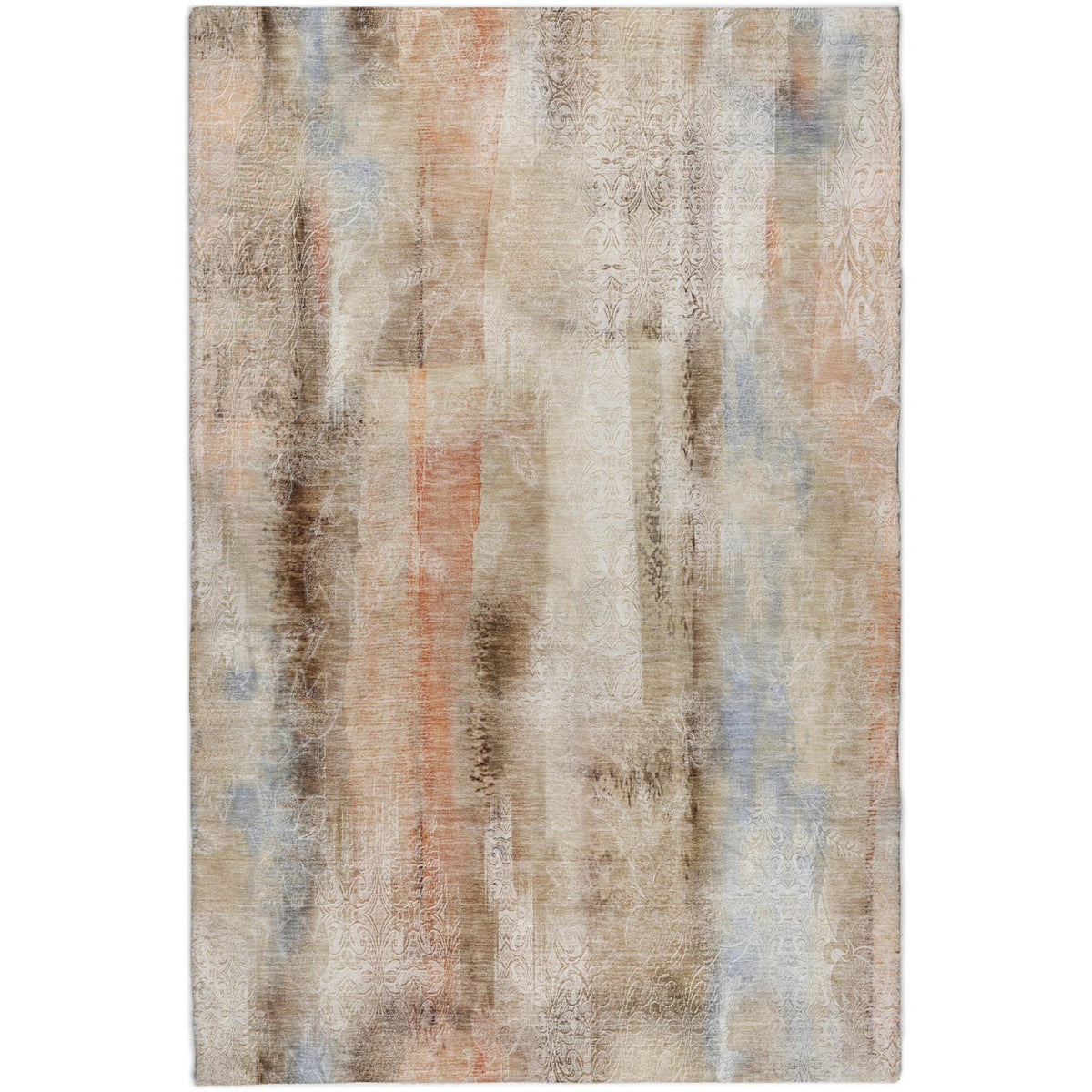 5' X 8' Beige And Taupe Abstract Shag Washable Area Rug With UV Protection - HomeRoots - Flyclothing LLC