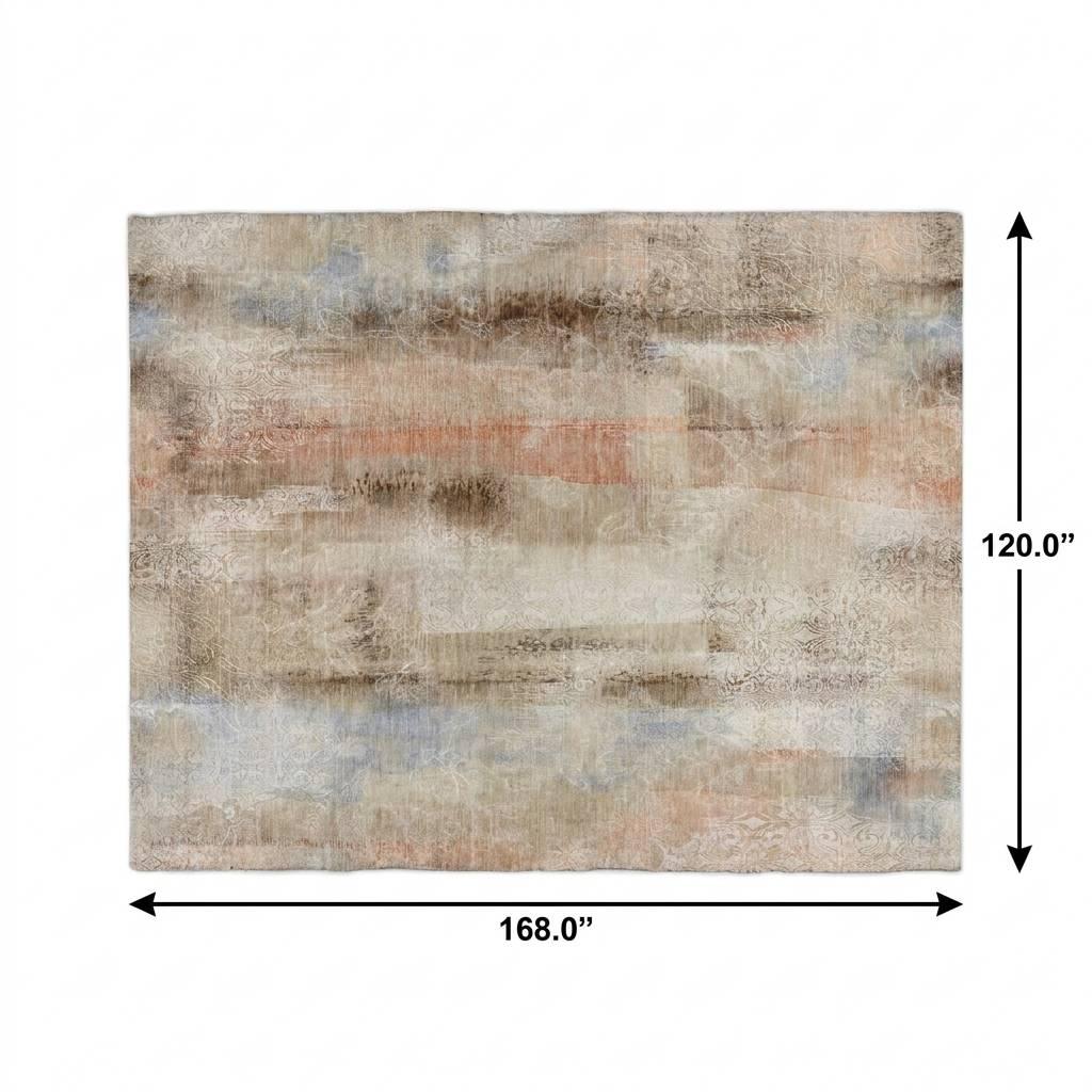 10' X 14' Beige And Taupe Abstract Shag Washable Area Rug With UV Protection - HomeRoots - Flyclothing LLC