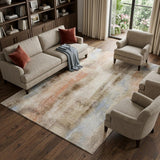 10' X 14' Beige And Taupe Abstract Shag Washable Area Rug With UV Protection - HomeRoots - Flyclothing LLC