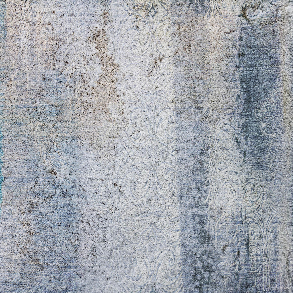 8' Blue And Denim Blue Abstract Shag Washable Round Rug With UV Protection - HomeRoots - Flyclothing LLC