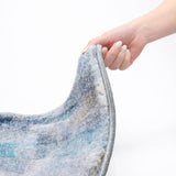 9' X 12' Blue And Denim Blue Abstract Shag Washable Area Rug With UV Protection - HomeRoots - Flyclothing LLC