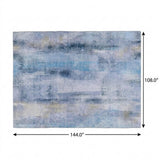 9' X 12' Blue And Denim Blue Abstract Shag Washable Area Rug With UV Protection - HomeRoots - Flyclothing LLC