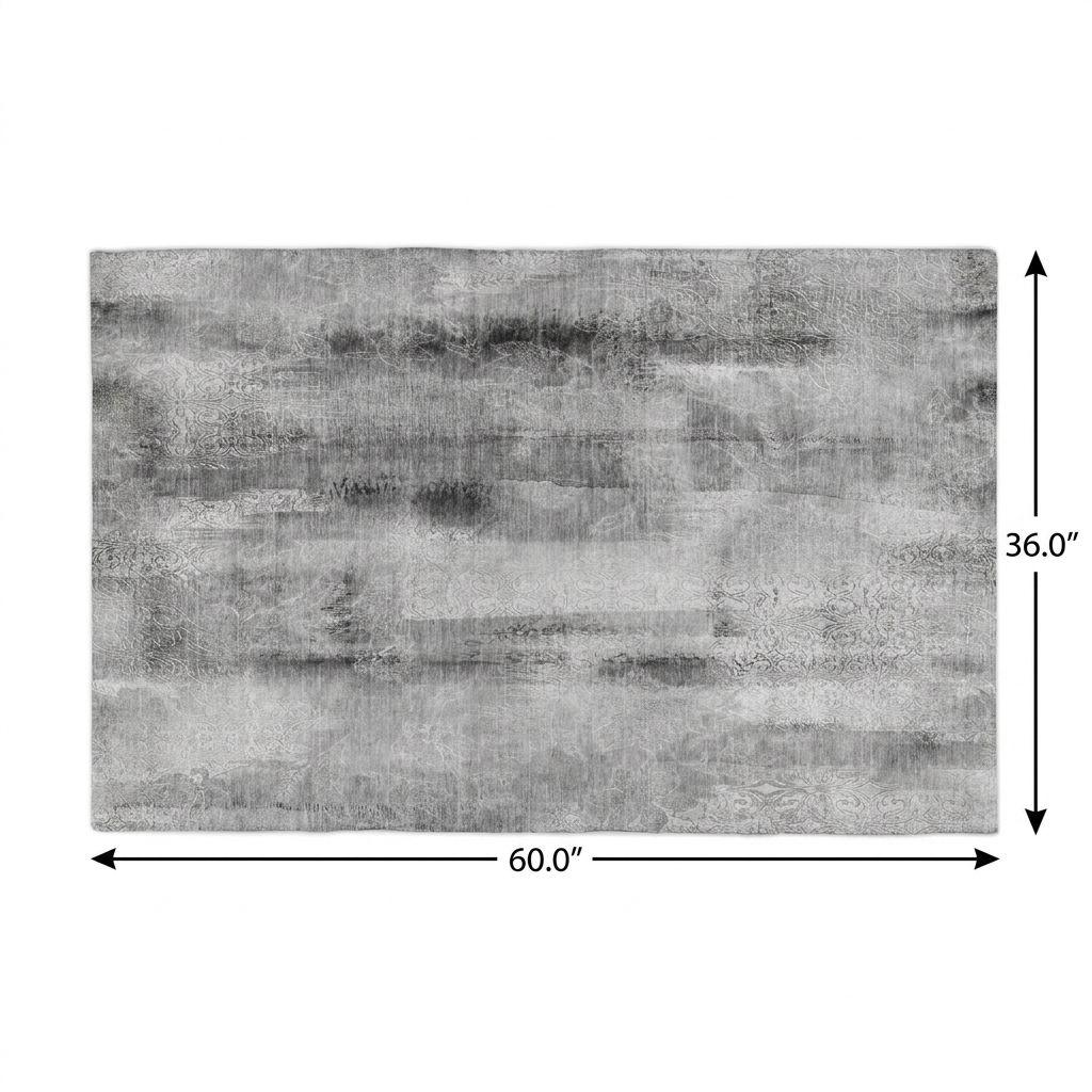 3' X 5' Gray And Ivory Abstract Shag Washable Area Rug With UV Protection - HomeRoots - Flyclothing LLC