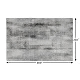 3' X 5' Gray And Ivory Abstract Shag Washable Area Rug With UV Protection - HomeRoots - Flyclothing LLC