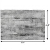 5' X 8' Gray And Ivory Abstract Shag Washable Area Rug With UV Protection - HomeRoots - Flyclothing LLC