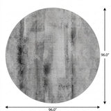 8' Gray And Ivory Abstract Shag Washable Round Rug With UV Protection - HomeRoots - Flyclothing LLC