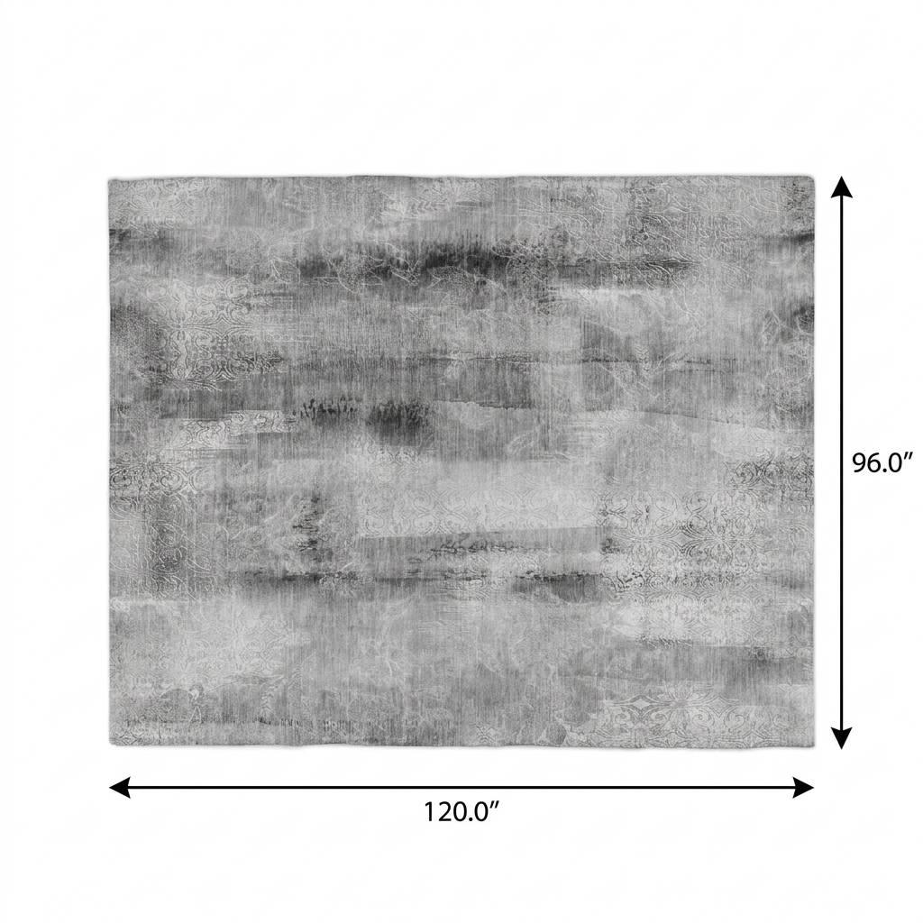 8' X 10' Gray And Ivory Abstract Shag Washable Area Rug With UV Protection - HomeRoots - Flyclothing LLC