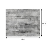 9' X 12' Gray And Ivory Abstract Shag Washable Area Rug With UV Protection - HomeRoots - Flyclothing LLC
