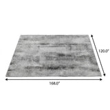 10' X 14' Gray And Ivory Abstract Shag Washable Area Rug With UV Protection - HomeRoots - Flyclothing LLC