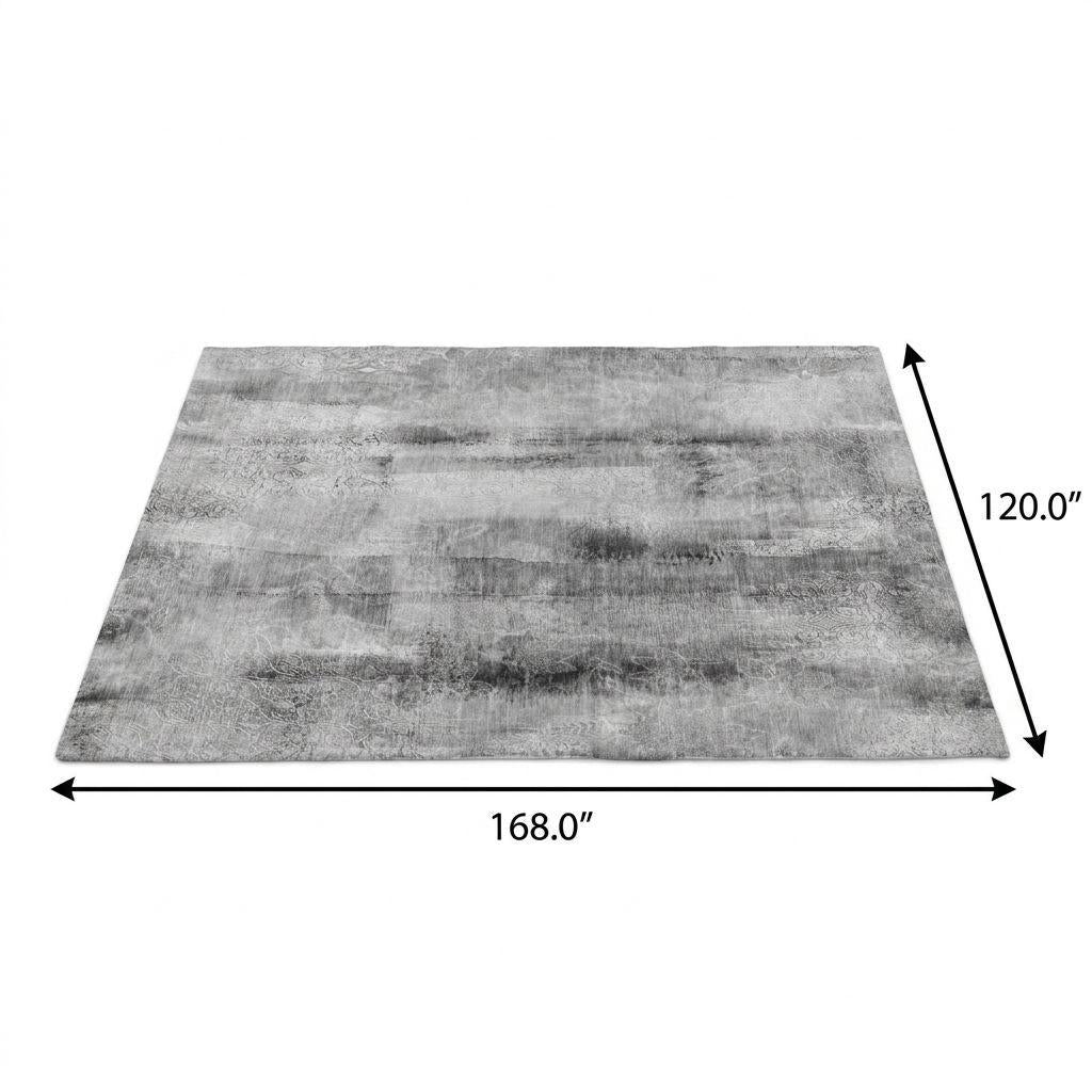 10' X 14' Gray And Ivory Abstract Shag Washable Area Rug With UV Protection - HomeRoots - Flyclothing LLC