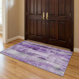 3' X 5' Purple And Ivory Abstract Shag Washable Area Rug With UV Protection - HomeRoots - Flyclothing LLC