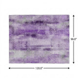 8' X 10' Purple And Ivory Abstract Shag Washable Area Rug With UV Protection - HomeRoots - Flyclothing LLC