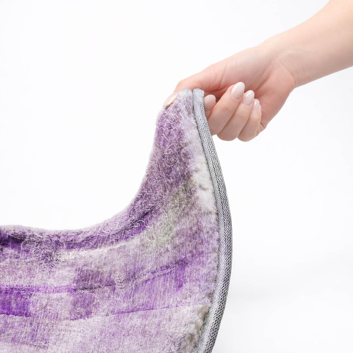 9' X 12' Purple And Ivory Abstract Shag Washable Area Rug With UV Protection - HomeRoots - Flyclothing LLC