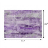 9' X 12' Purple And Ivory Abstract Shag Washable Area Rug With UV Protection - HomeRoots - Flyclothing LLC